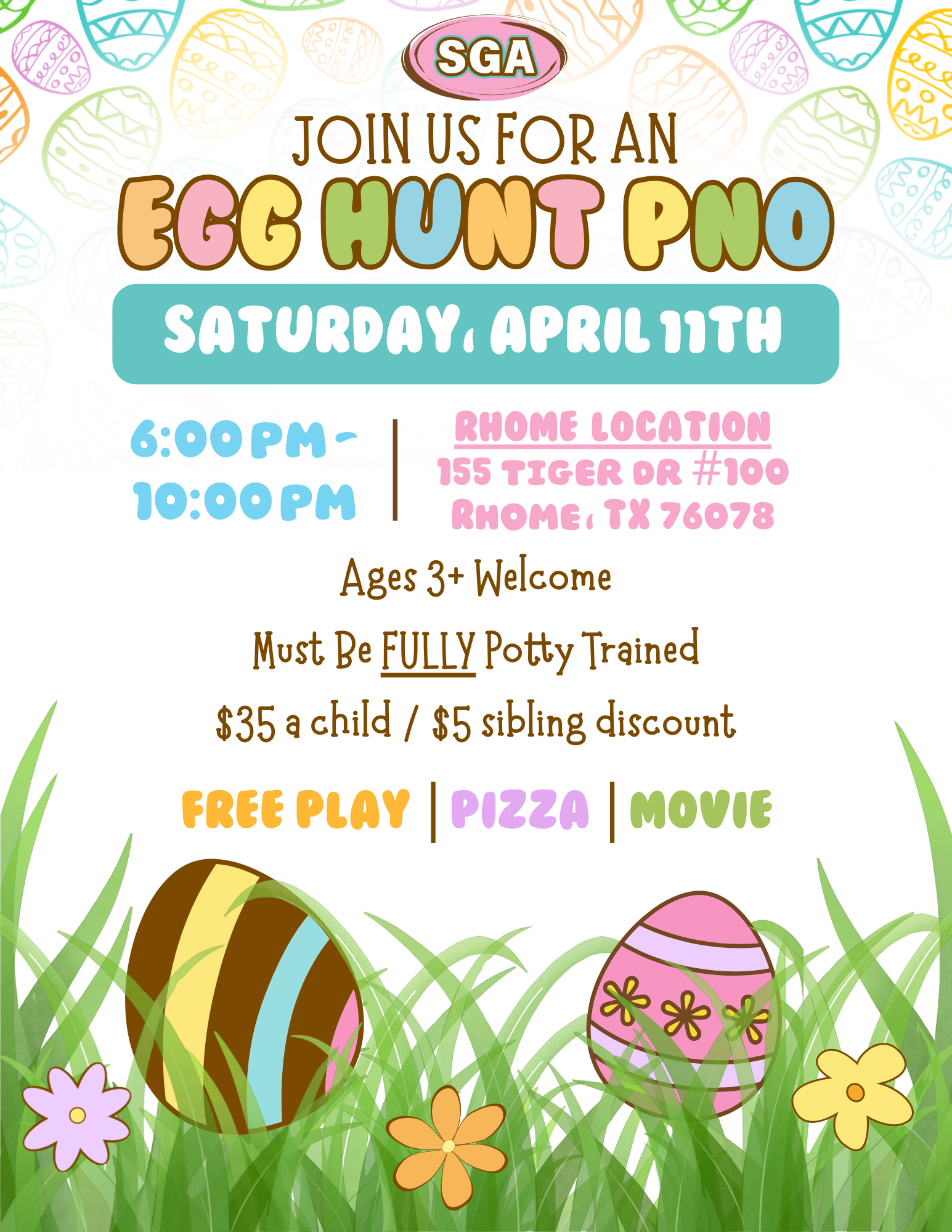 Rhome Egg Hunt PNO Flyer