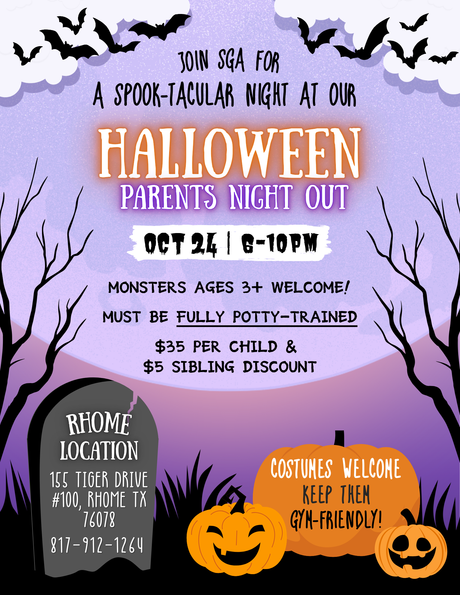 Rhome Halloween PNO Flyer